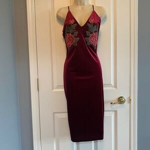 BUY 2 ITEMS & GET 1 FREE - K-T-O-O Burgundy Velvet Cocktail Dress Sz XL - NWOT